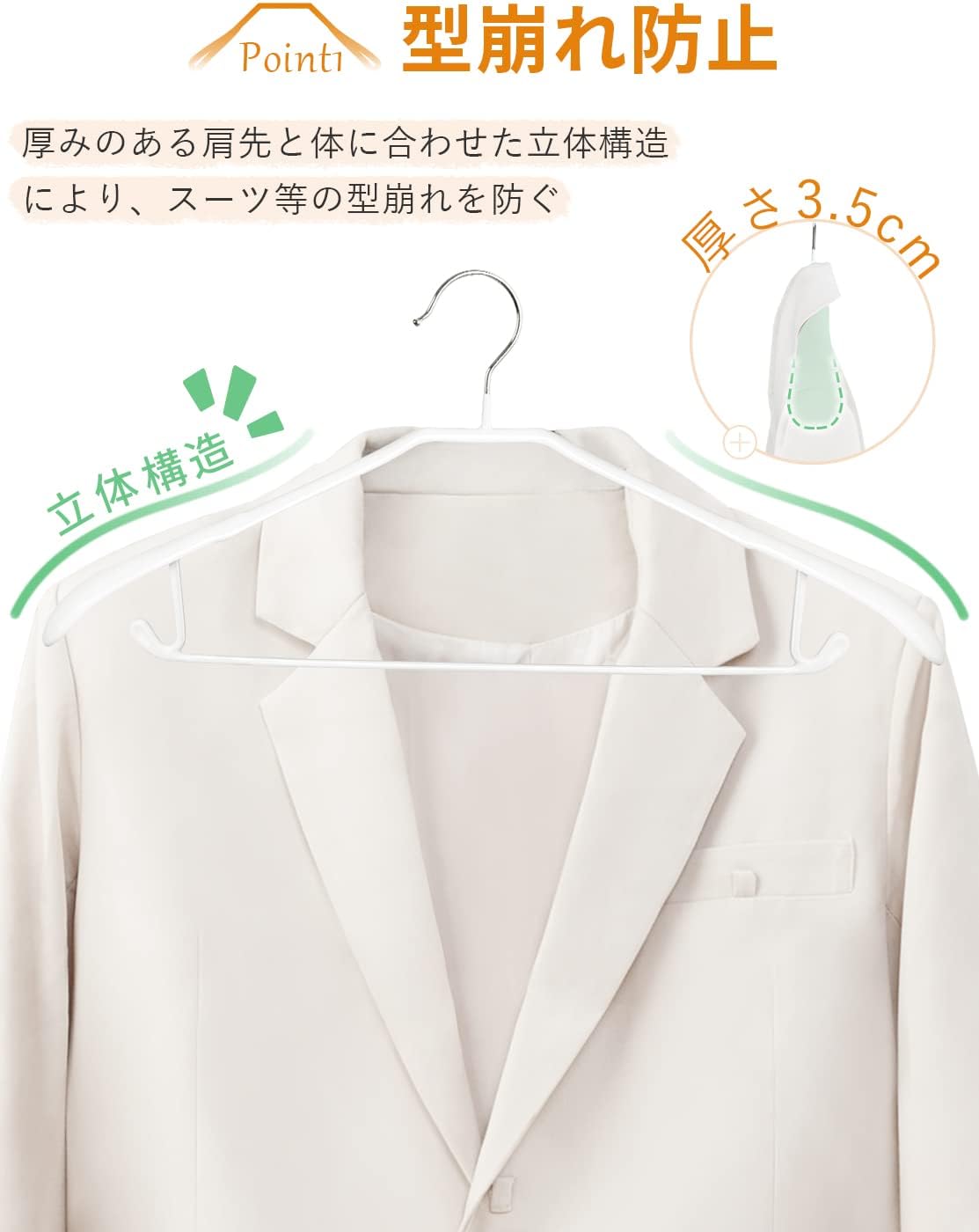TITIROBA スーツ・コート用すべらないハンガー