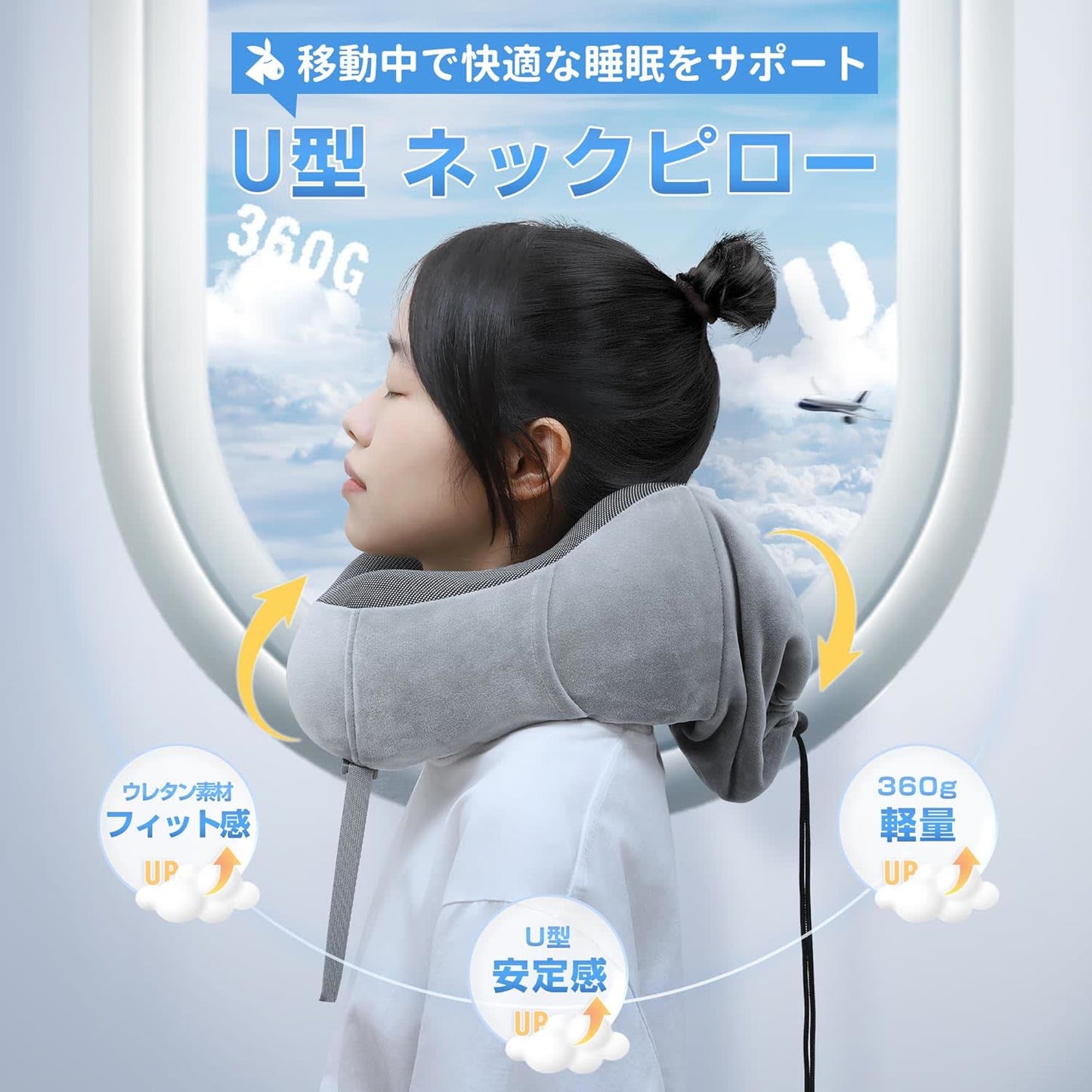 TITIROBA ネックピロー 飛行機 枕