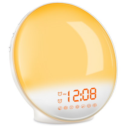 TITIROBA 光 目覚まし時計 置き時計 子供 かわいい デジタル めざまし時計 LED 調光 自然音 ルームライト 光る 目覚まし ライト 間接照明 ベッドサイドランプ アラーム シンプル 快眠 大音量