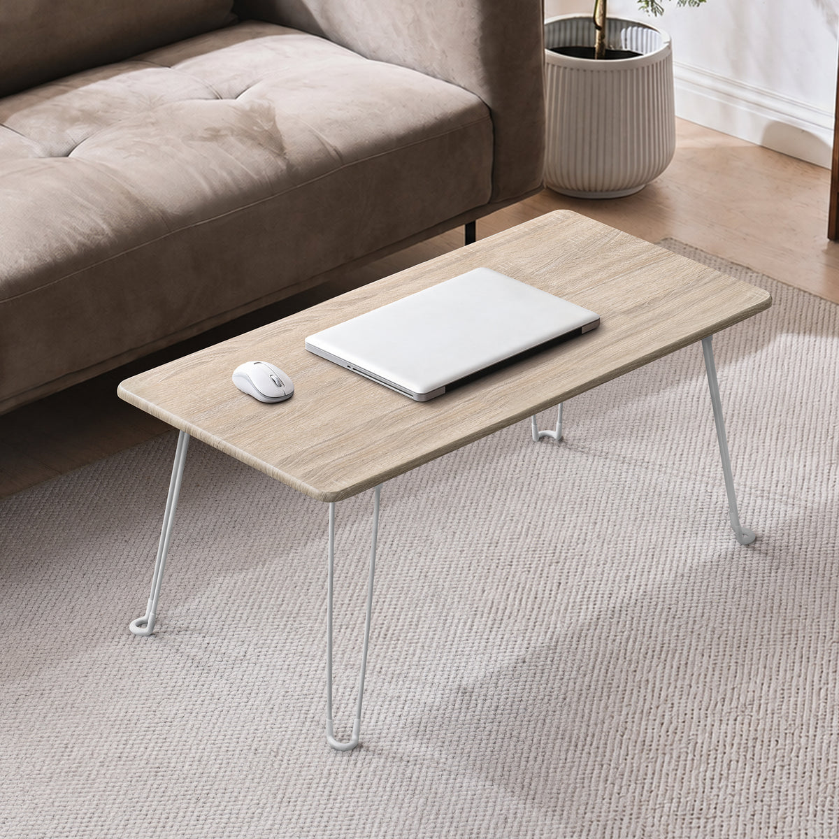 TITIROBA 折りたたみローテーブル 完成品 高さ33.5cm/39.5cm 小さいテーブル ちゃぶ台 キッズテーブル 座卓 四角型 長方形 モダン 収納 折りたたみ脚 コンパクト 頑丈 机 一人暮らし グレージュ 90*45*39.5cm