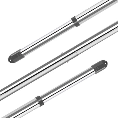 物干し竿 組立不要 サビに強い304ステンレス パイプ太さ29.4mm 耐荷重50kg 洗濯物がたくさん干せる 屋内・屋外使用可 伸縮自在 洗濯竿 洗濯棒 ストレート竿 1.17m~2m