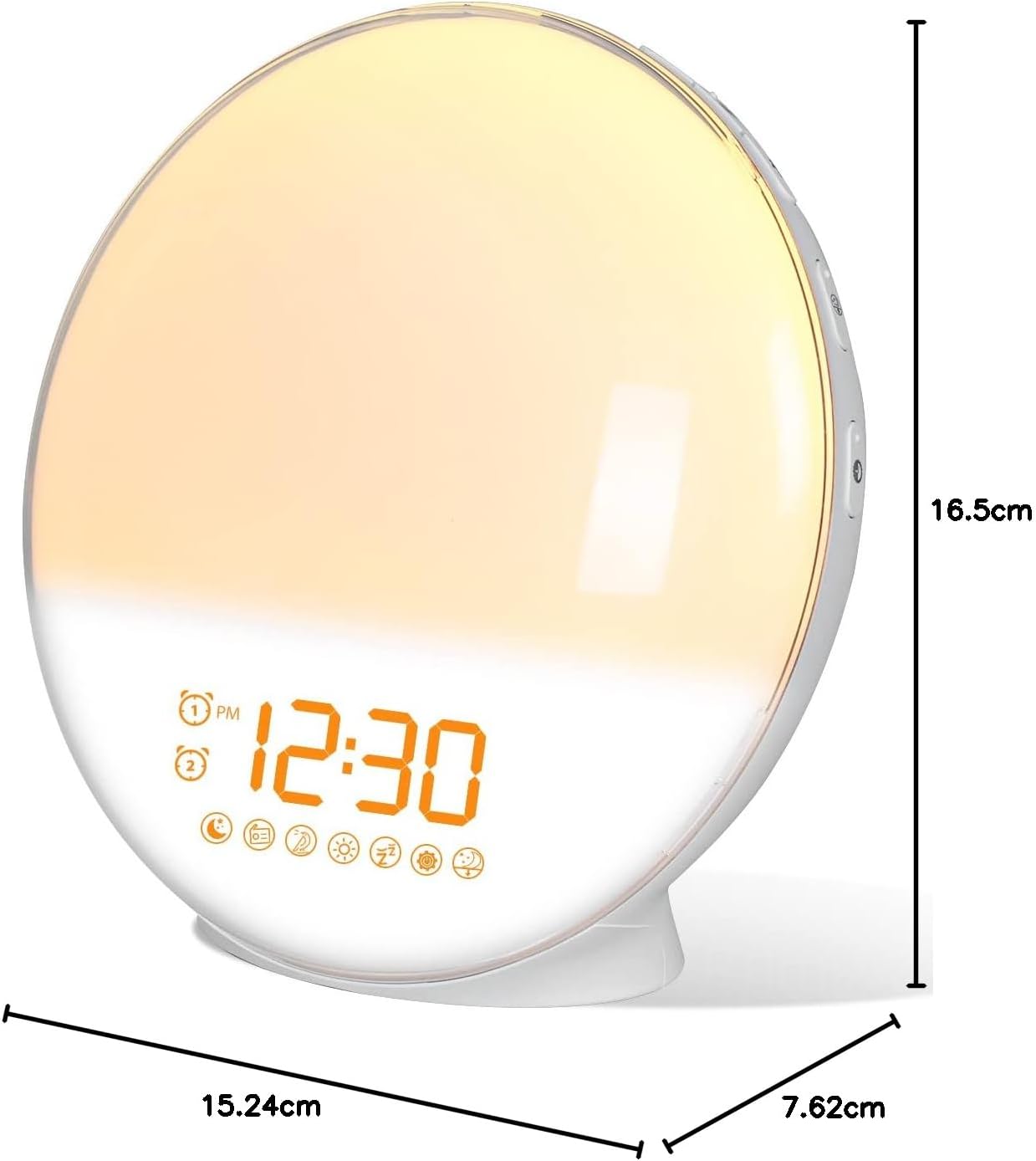 TITIROBA 光 目覚まし時計 置き時計 子供 かわいい デジタル めざまし時計 LED 調光 自然音 ルームライト 光る 目覚まし ライト 間接照明 ベッドサイドランプ アラーム シンプル 快眠 大音量