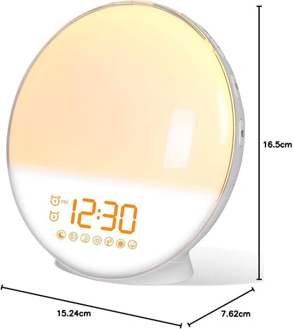TITIROBA 光 目覚まし時計 置き時計 子供 かわいい デジタル めざまし時計 LED 調光 自然音 ルームライト 光る 目覚まし ライト 間接照明 ベッドサイドランプ アラーム シンプル 快眠 大音量