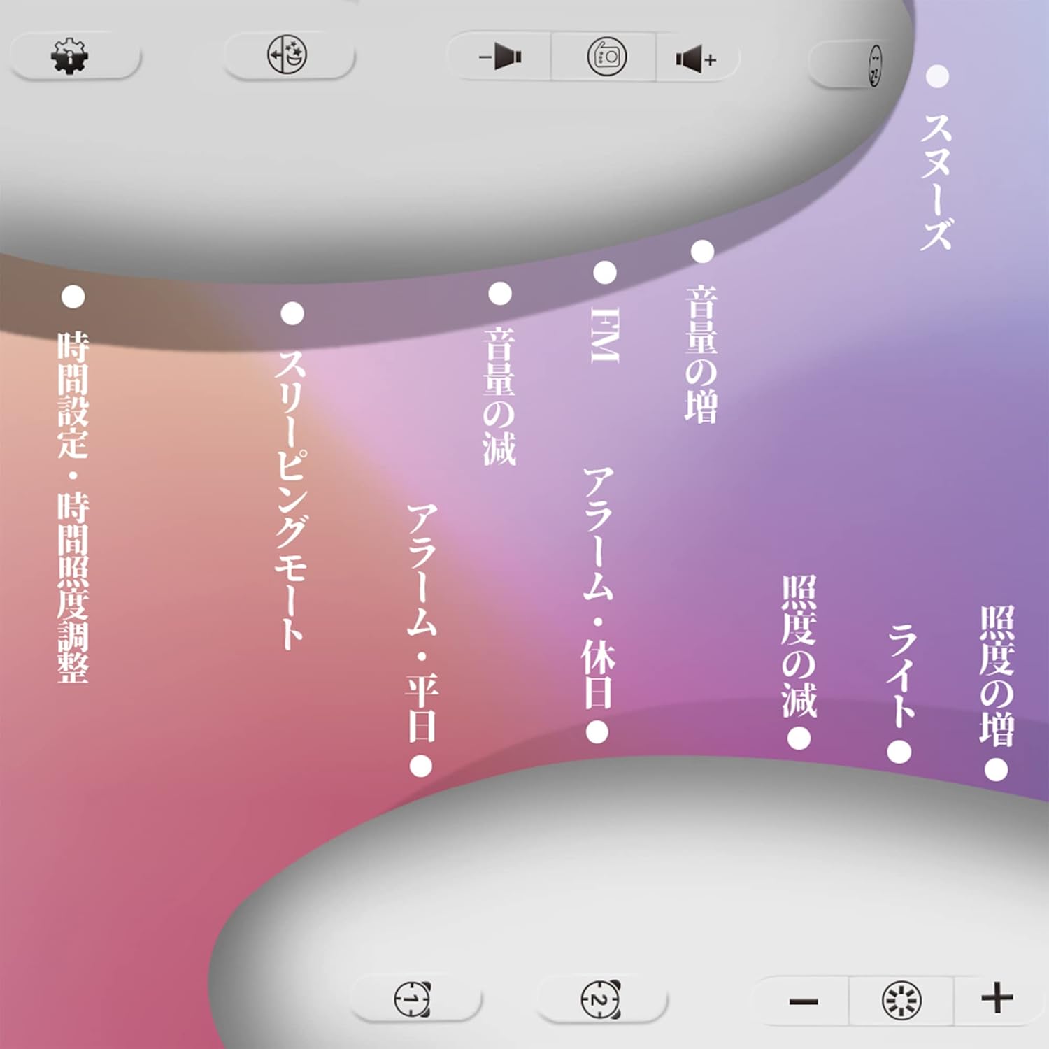 TITIROBA 光 目覚まし時計 置き時計 子供 かわいい デジタル めざまし時計 LED 調光 自然音 ルームライト 光る 目覚まし ライト 間接照明 ベッドサイドランプ アラーム シンプル 快眠 大音量