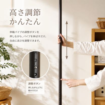 チチロバ(TITIROBA) 突っ張り ハンガーラック 伸縮 全体耐荷100kg 縦110-310cm 横150-240 部屋干し ホワイト トリプル | 収納 ポールハンガー ツッパリハンガーラック 服 ハンガー ラック 服掛け clothes rack 洋服ラック 組立かんたん おしゃれ 工具不要 大容量 ラックマット