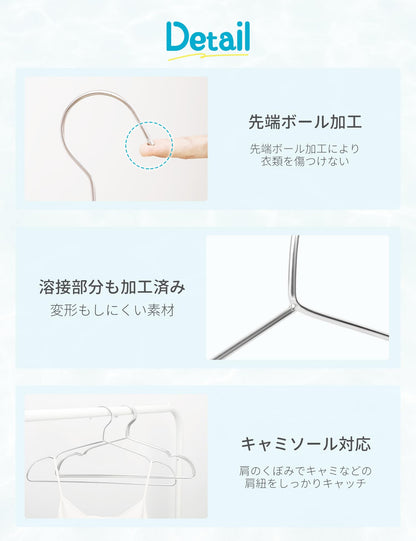 【年間売上500万本突破×肩ポコ卒業】TITIROBA ハンガー ステンレス かたくずれ防止 すべらない 洗濯 スリム 錆びにくい 頑丈 収納